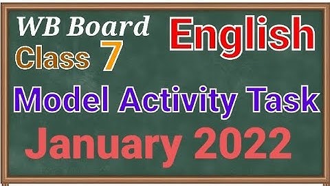 class 7,English, Model Activity Task, January 2022 #wbbse