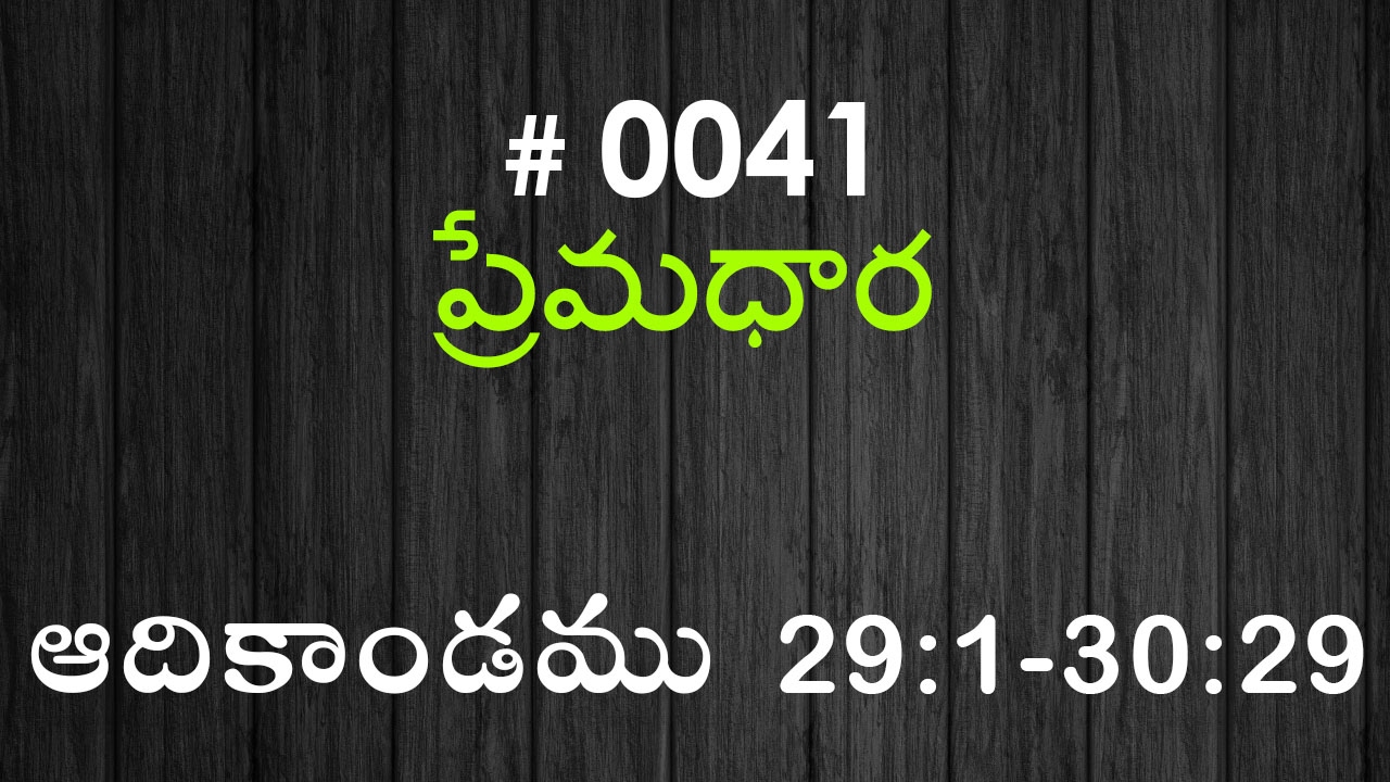 #TTB Genesis ఆదికాండము - 29:1-30:29 (#0041) Telugu Bible Study Premadhara RRK