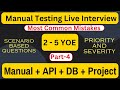 Software testing mock interview 2-5 years of experience API manual and database