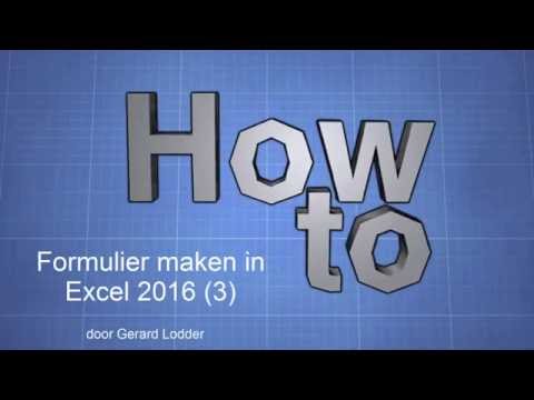 Formulier maken met Excel 2016 (3)