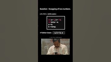 Swapping of two numbers in python is more easier then CPP and Java #python #cpp #java #coding #memes