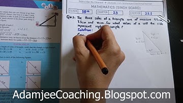 NEW Math 10th Exercise 23.1 Q.3 | PYTHAGORAS THEOREM |