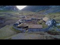 Viking settlement from drone 4k