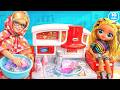 Barbie ninenin bulaşık makinesi bozuluyor ve nine modacıya perde diktiriyor! Kukla oyunları.