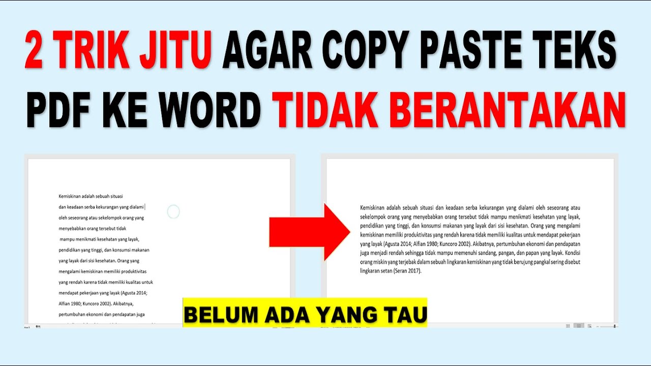 2 CARA AGAR COPY PASTE TEKS PDF KE WORD TIDAK BERANTAKAN