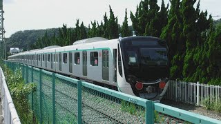 甲種輸送前の東急田園都市線新型車両2020系2738+2638+2538+2038+2938+2838+2438+2338+2238+2138編成に最後に入る作業員さんと開く窓とドア！【神武寺駅】