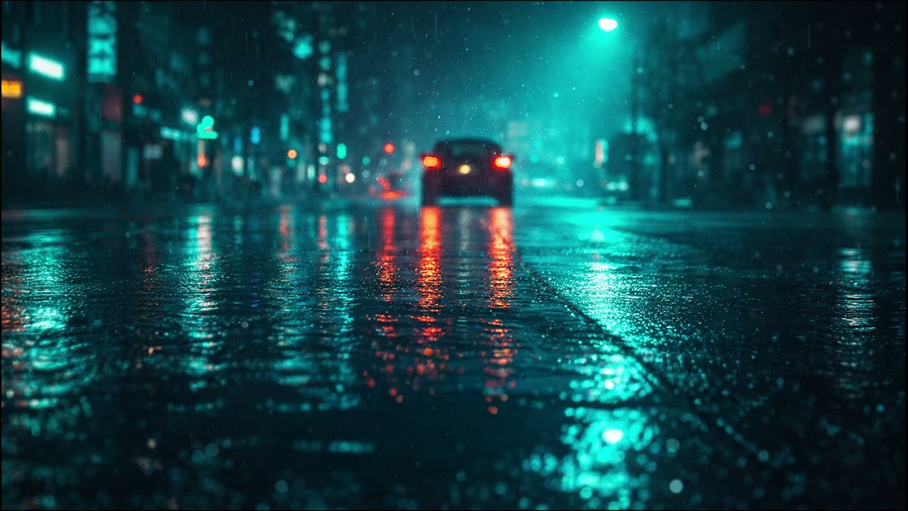 Night Ambient Mix Vol. 7 🌧️ Rainy Neon City Atmosphere for Deep Focus & Background Work (1 Hour)