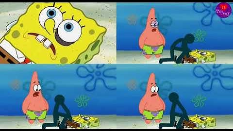 Patrick gets punished by stick figure from not letting spongebob win unfinished over one million tim