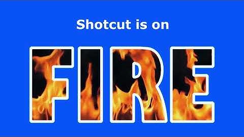 Shotcut demo - transparent text with FIRE video in background