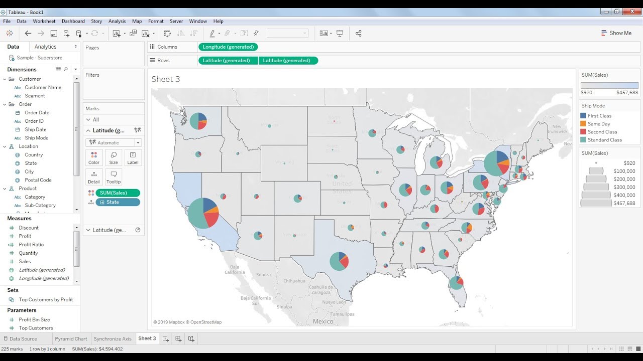 Tableau Pie Chart On Map