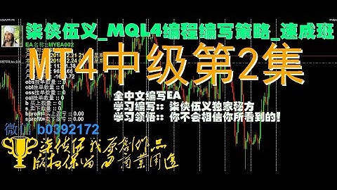 Mql4编程编写_mt4ea_中级速成班课程_柒侠伍义 第2集 全中文编写策略技巧