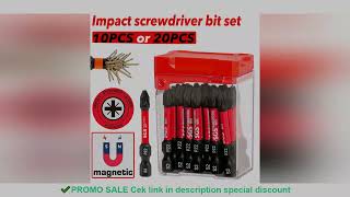 10/20 Pieces of Strong Magnetic Impact-Resistant Pz2 Screwdriver Bit Set, 50mm S2 Steel, Non-Slip Hi