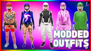 GTA 5 ONLINE HOW TO GET MULTIPLE FEMALE MODDED OUTFITS!  (GTA 5 Clothing Glitches)