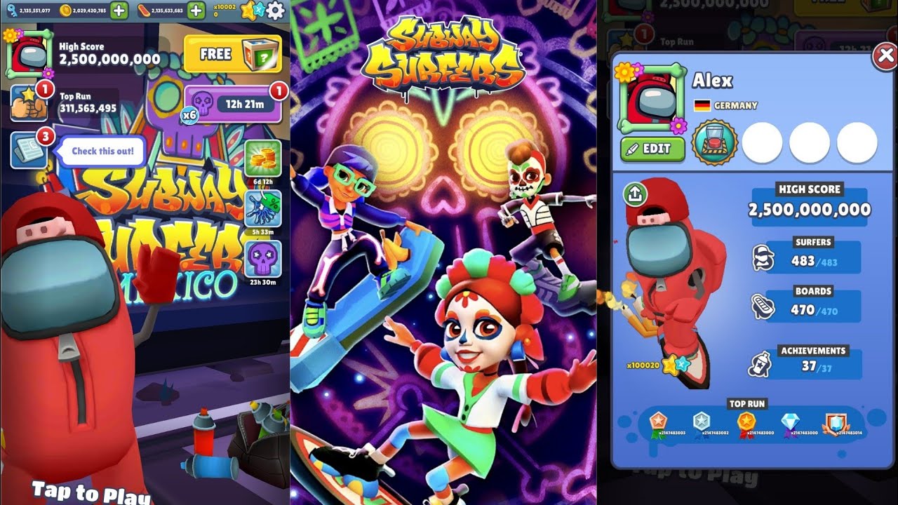 Subway Surfers | Mexico 2025 × Among Us | Everything unlocked 