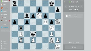🎯Daily Chess Puzzle! Hide and Seek (August 29, 2025) #chess #dailychess #puzzle