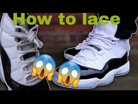 How to lace Jordan 11 concords - YouTube