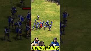 Teuton Monks Heal Teutonic Knight (AoE2) #Shorts screenshot 4