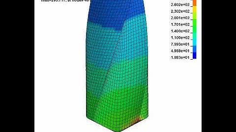 Temperature distribution of the drill in the LS-DYNA program