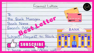 Formal Letter to the Bank Manager to request to block the Lost ATM card.