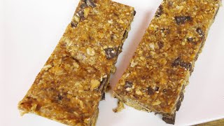 How To Make Almond Peanut Butter Chocolate Chunk Energy Bars - Recipe