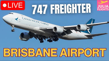 🔴LIVE Plane Spotting from Brisbane Airport ✈️ | Cathay Pacific 747 CARGO Daylight Arrival!