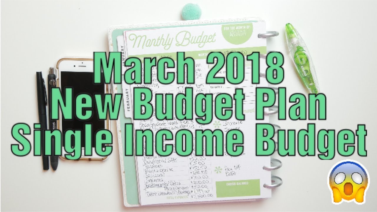 New March Budget Plan | Temporary Income Loss | Single Income Budget