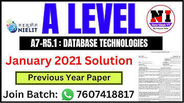 A Level A7-R5 Question Paper Solved | Databases Technologies(A7-R5.1) | a level old Question paper