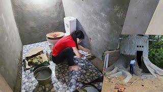 The strangest house in the world. Bathroom tiling for tree house