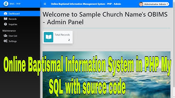 Online Baptismal Information System in PHP My SQL with source code