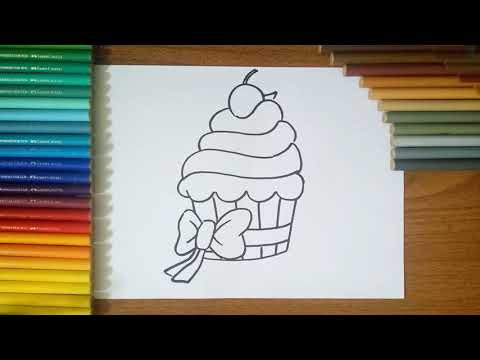 How to draw a Cupcake step by step