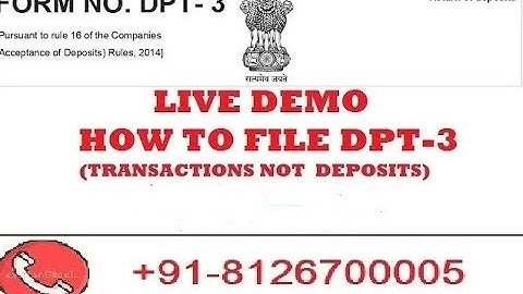 HOW TO FILE DPT-3- LIVE DEMO FOR TRANSACTIONS NOT COVERED AS DEPOSITS FOR YEAR 2019-20- NEW VIDEO