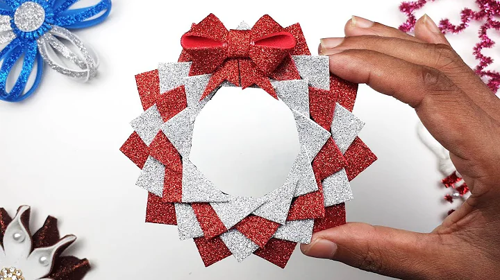 Glitter Foam Christmas Wreath | Christmas Decoration Ideas With Glitter Foam | DIY Christmas Crafts