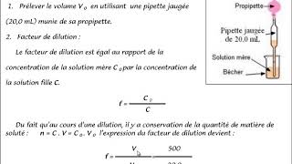 EXERCICE corrigé CONCENTRATION  molaire ( physique TRONC COMMUN BIOF)