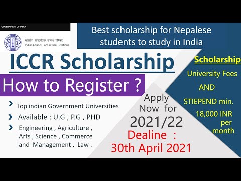 ICCR 2021-22 || Registration