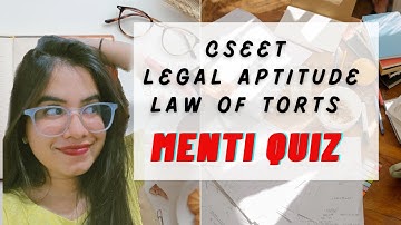Menti Online Law of Torts | CSEET Legal Aptitude | CS Ishika Agrawal #cseet #cseetprepration