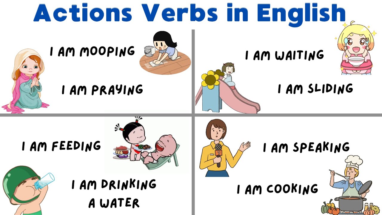 Глаголы действия | Глаголы действия на английском языке с картинками | Английский словарь 