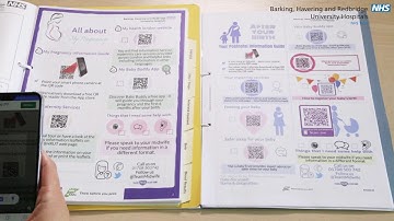 Scanning QR codes to access our maternity services