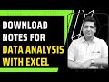 Notes Download in PDF for Data Analysis with Excel || Datacode With Sharad