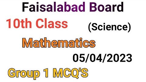 10th Class math question paper 2023|Faisalabad board math group 1 paper 2023