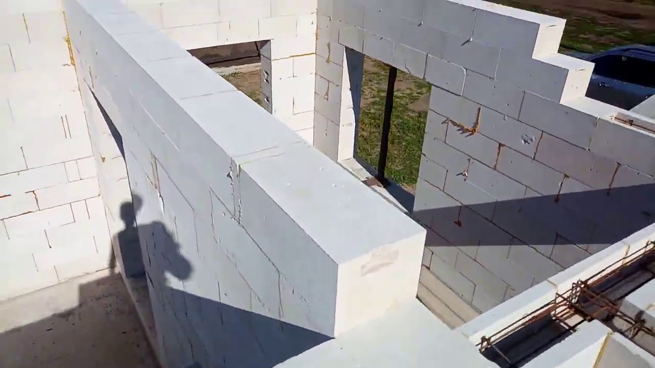 Бетонный пояс для газобетонного дома. - YouTube