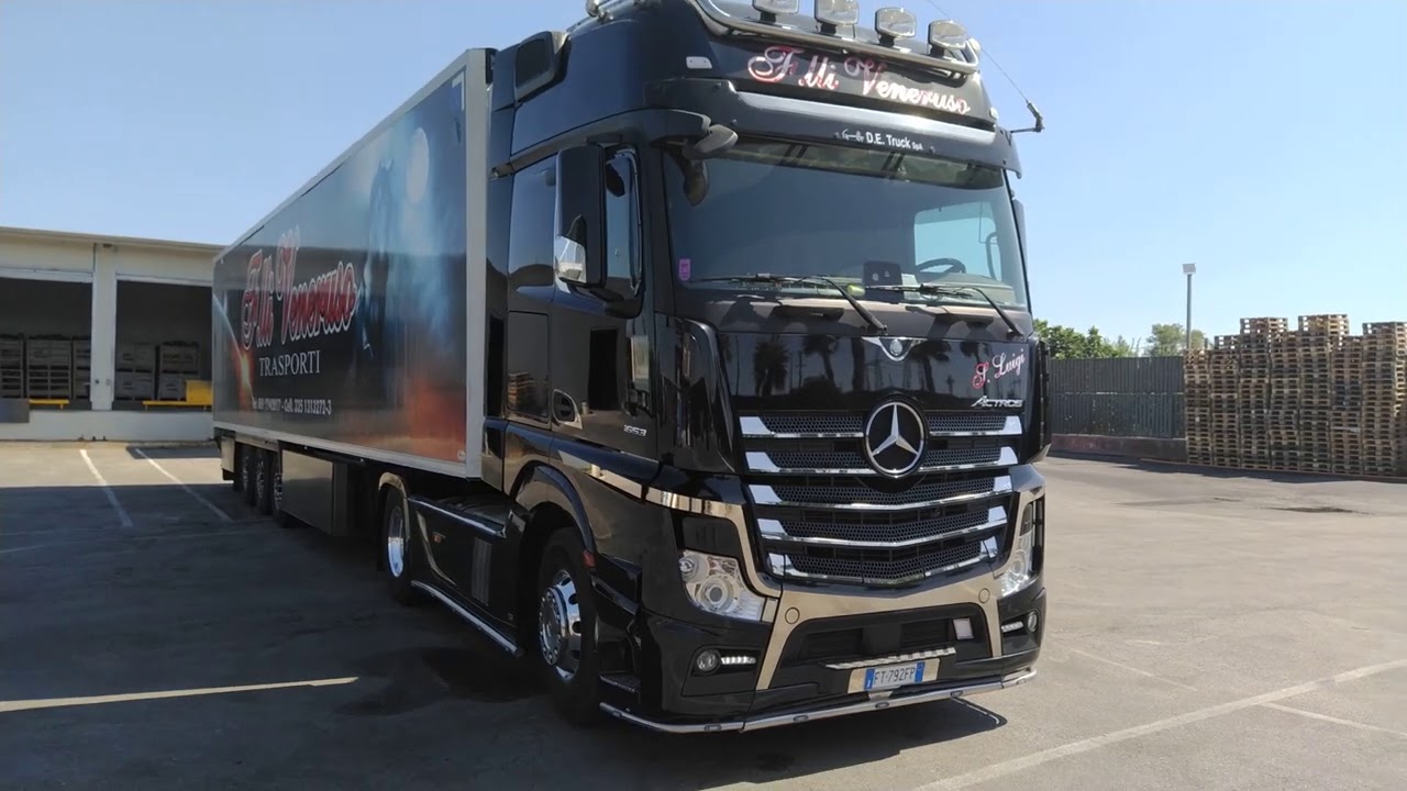 4k Mercedes-Benz ACTROS 1853 4x2 (Black Edition) + TRAILER
