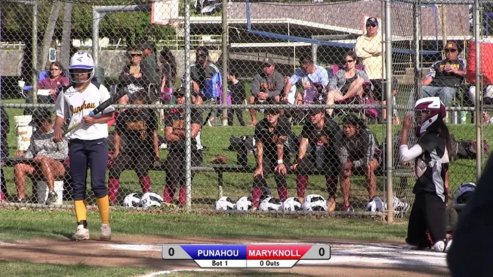 2015 Softball: Punahou vs. Maryknoll (April 6, 2016)