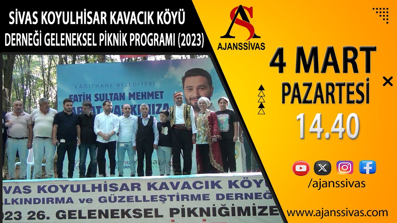 SİVAS KOYULHİSAR KAVACIK KÖYÜ DERNEĞİ GELENEKSEL PİKNİK PROGRAMI (2023) #ajanssivas