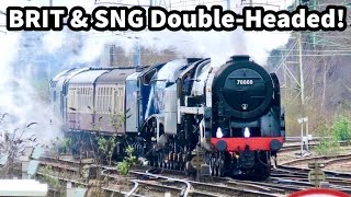 Britannia & Sir Nigel Gresley DOUBLE-HEADED..!! Crewe to East Lancs Railway 14-03-24