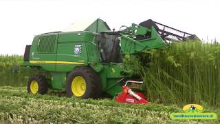 Hempharvest with New HempFlax Double Cut Combine - John Deere W660