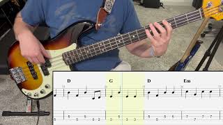 Tequila Makes Her Clothes Fall Off - Joe Nichols | Bass Guitar Cover (Play Along Tabs)