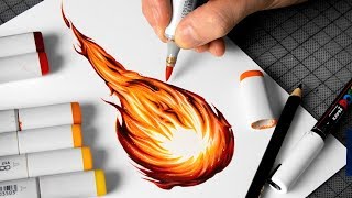HOW TO DRAW FIRE with Copic Markers