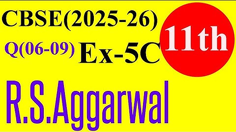 Complex Numbers Class-11th Maths R.S.Aggarwal Exercise-5C Question no.6,7,8 & 9|important question