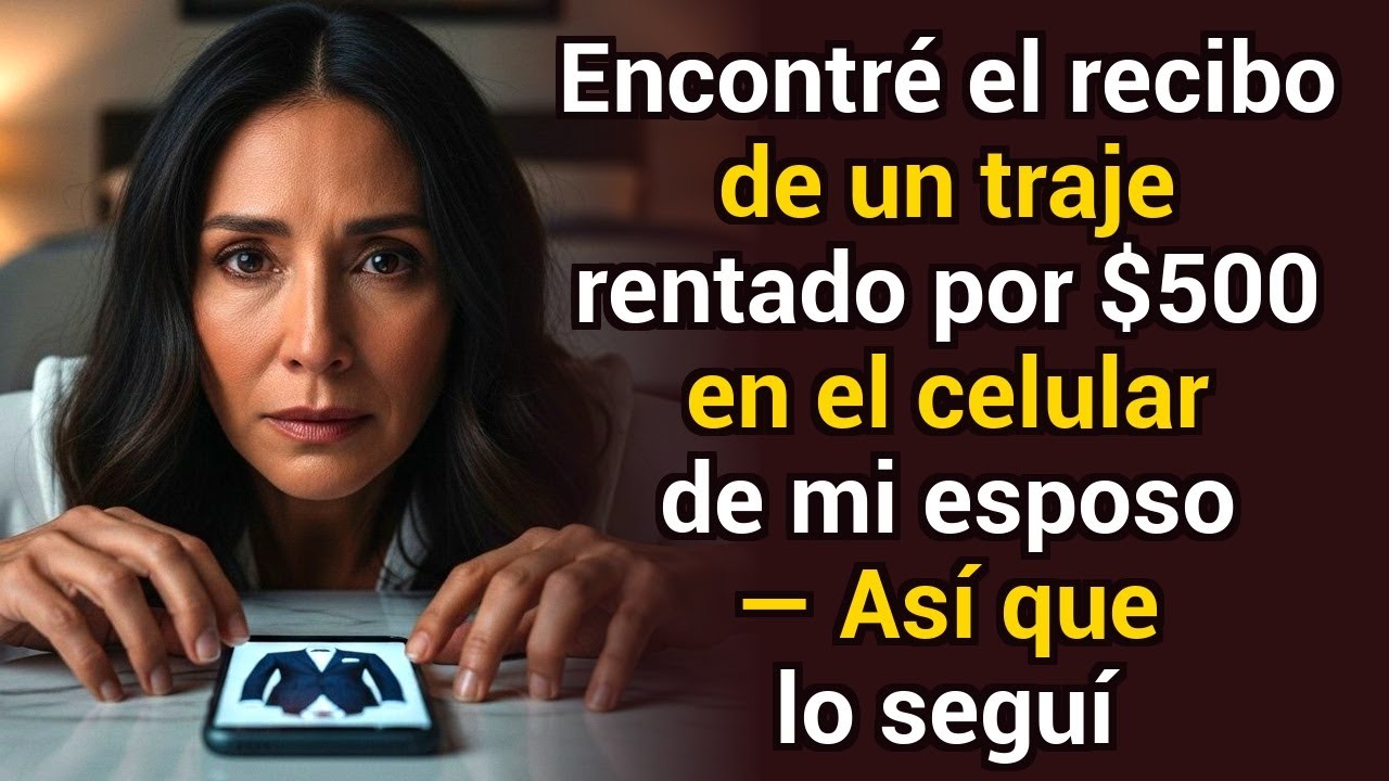 Encontré el recibo de un traje rentado por $500 en el celular de mi esposo — Así que lo seguí