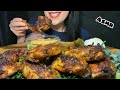 Asmr mukbang baked chicken quarters  cooking  eating    